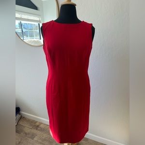 TALBOTS sleeves red stretch ponte shift dress